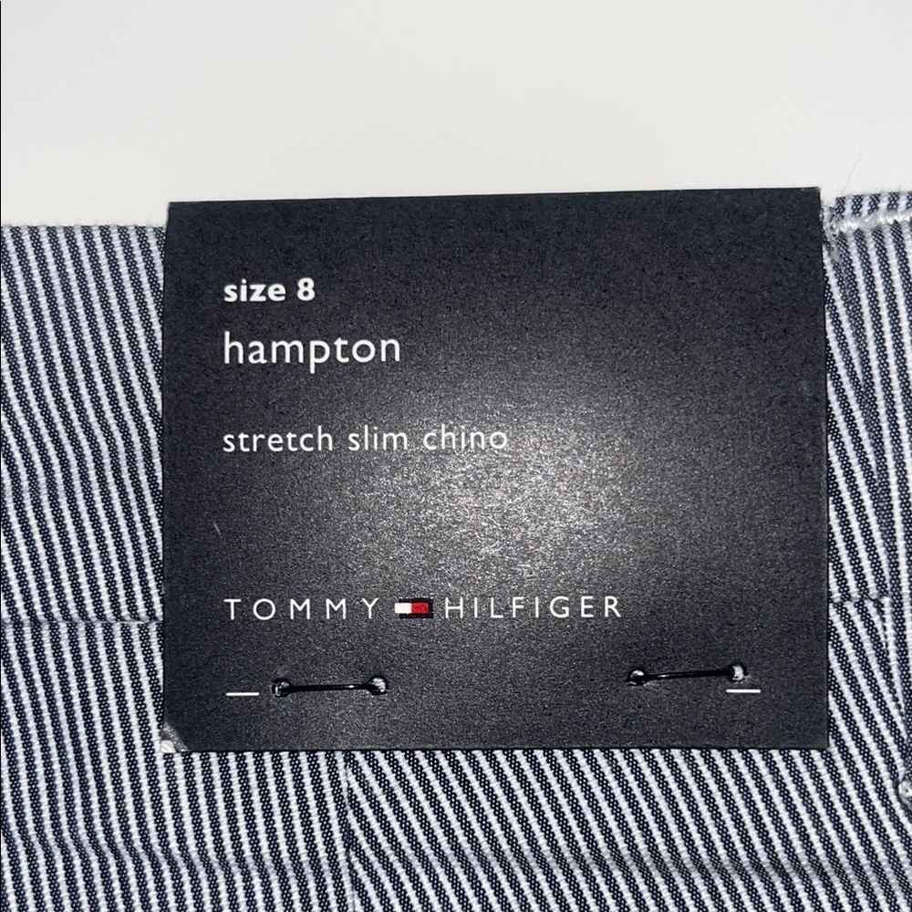 #188 Tommy Hilfiger Women’s capri Blue Striped Pants  NWT - Picture 7 of 11